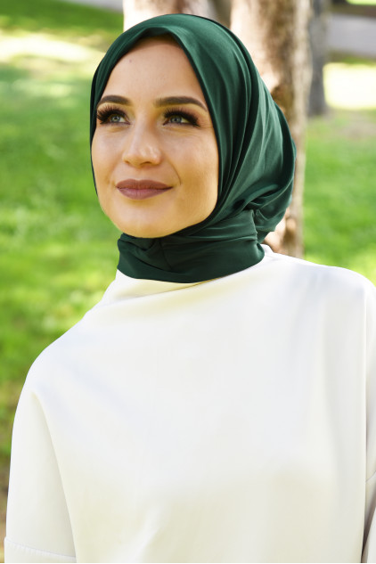 Çıtçıtlı Fular Şal Zümrüt Yeşili