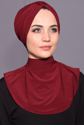Çıtçıtlı Tesettür Boyunluk Bordo Çıtçıtlı Tesettür Boyunluk Bordo