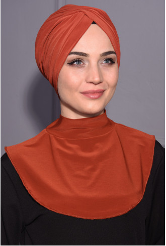 Çıtçıtlı Tesettür Boyunluk Kiremit Çıtçıtlı Tesettür Boyunluk Kiremit