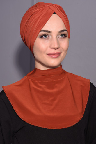 Çıtçıtlı Tesettür Boyunluk Kiremit Çıtçıtlı Tesettür Boyunluk Kiremit