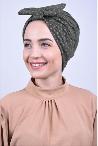 Dantelli Fiyonklu Bone Haki Yeşili Dantelli Fiyonklu Bone Haki Yeşili