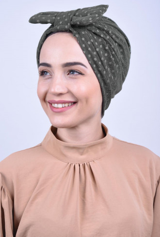 Dantelli Fiyonklu Bone Haki Yeşili Dantelli Fiyonklu Bone Haki Yeşili