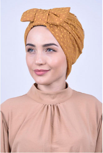 Dantelli Fiyonklu Bone Hardal Sarısı Dantelli Fiyonklu Bone Hardal Sarısı