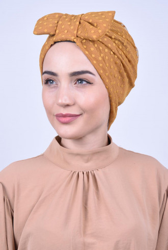 Dantelli Fiyonklu Bone Hardal Sarısı Dantelli Fiyonklu Bone Hardal Sarısı