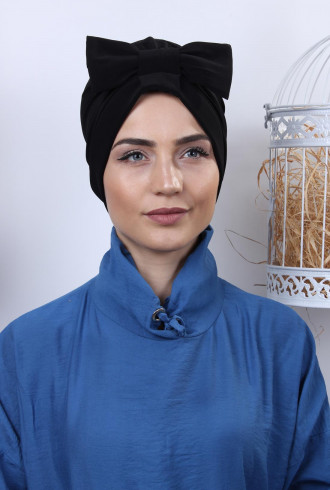 Fiyonklu Çift Taraflı Bone Siyah Fiyonklu Çift Taraflı Bone Siyah