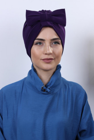 Fiyonklu Çift Taraflı Bone Mor Fiyonklu Çift Taraflı Bone Mor
