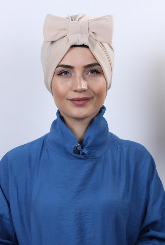 Fiyonklu Çift Taraflı Bone Bej Fiyonklu Çift Taraflı Bone Bej
