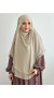 Gölgeli Peçeli Şifon Sufle Khimar Bej