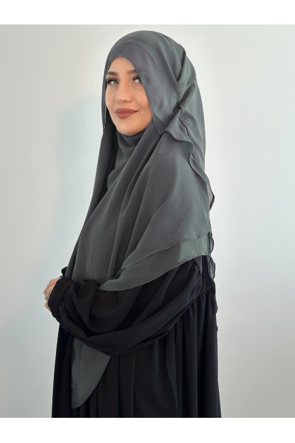 Sufle Khimar Gölgelikli Peçeli şal Füme