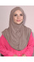 Hazır Tesettür Pileli 3 Bantlı Hijab Açık Vizon