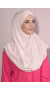 Hazır Tesettür Pileli 3 Bantlı Hijab Bej