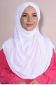 Hazır 3 Bantlı Tesettür Sandy Hijab Beyaz
