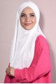 3 Bantlı Hazır Pileli Tesettür Hijab Ekru