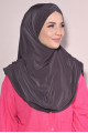 Pileli 3 Bantlı Hazır Tesettür Sandy Hijab Füme