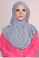Hazır 3 Bantlı Tesettür Pileli Hijab Gri