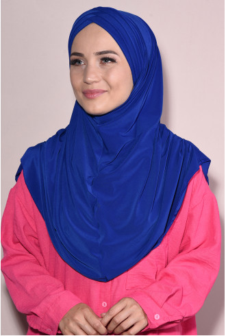 Hazır Tesettür Pileli Sandy Hihab Saks Mavisi Hazır Tesettür Pileli Sandy Hihab Saks Mavisi