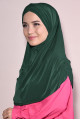 Hazır Tesettür Pileli 3 Bantlı Sandy Hijab Zümrüt Yeşili