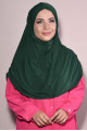 Hazır Tesettür Pileli 3 Bantlı Sandy Hijab Zümrüt Yeşili