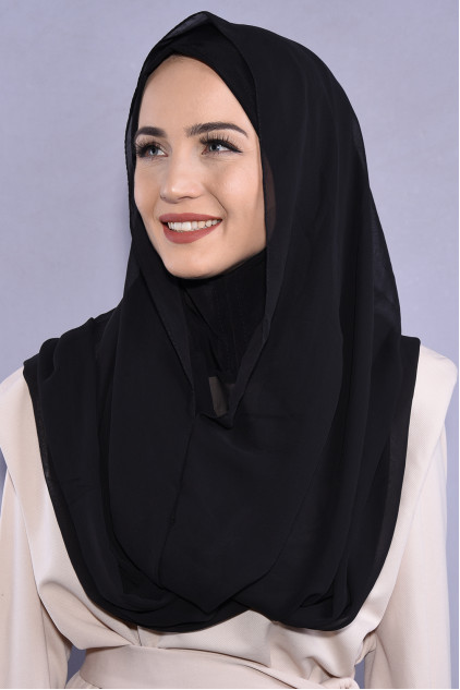 Hijab Şifon Şal Siyah