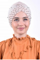 İncili Havuz Bonesi Bej İncili Havuz Bonesi Bej