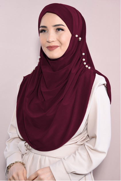 İncili Tesettür Hijab Bordo
