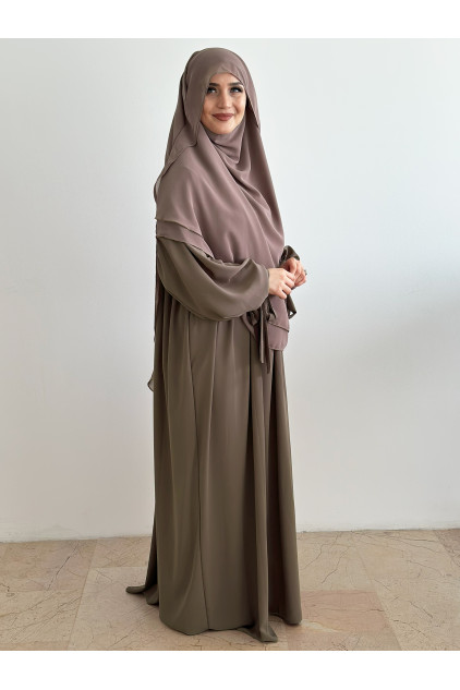 Nowa Elbise Bilekten Bağlamalı Açık Vizon