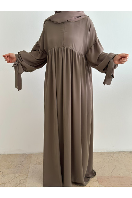 Nowa Elbise Bilekten Bağlamalı Açık Vizon