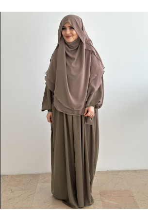 Nowa Elbise Bilekten Bağlamalı Açık Vizon