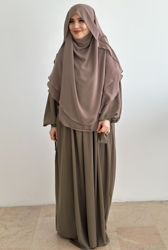 Nowa Elbise Bilekten Bağlamalı Açık Vizon