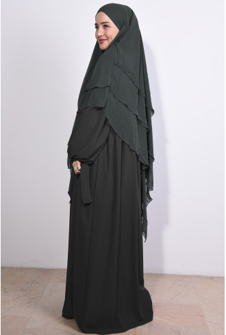 Medine İpeği Kol Bağlamalı Nowa Elbise Antrasit