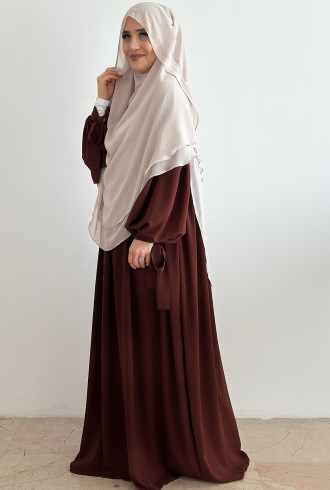 Bilekten Bağlamalı Medine İpeği Nowa Elbise Bordo