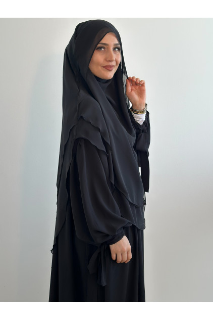Medine İpeği Bilekten Bağlamalı Nowa Elbise Siyah