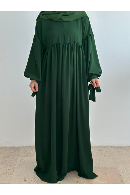 Bilekten Bağlamalı Nowa Elbise Zümrüt Yeşili