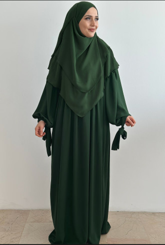 Bilekten Bağlamalı Nowa Elbise Zümrüt Yeşili