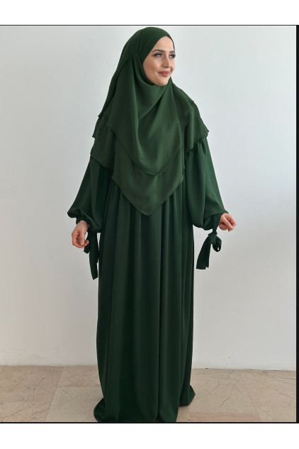 Bilekten Bağlamalı Nowa Elbise Zümrüt Yeşili