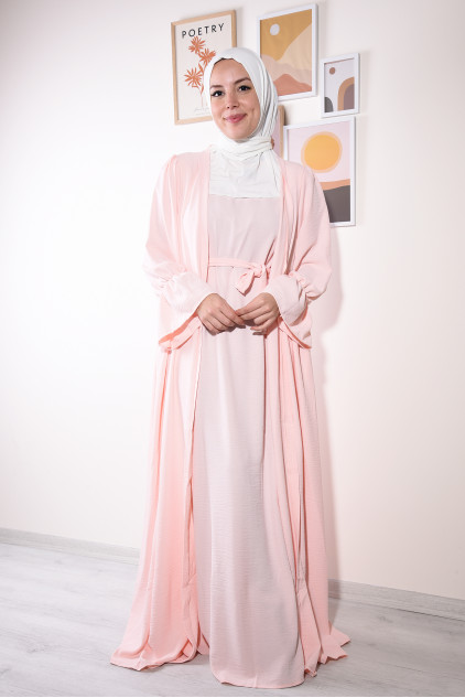 Çıtçıtlı Fular Şal Abaya Takım