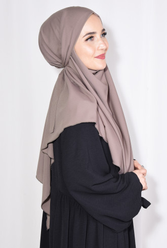 Medine İpeği Sufle Khimar Şal Açık Vizon Medine İpeği Sufle Khimar Şal Açık Vizon