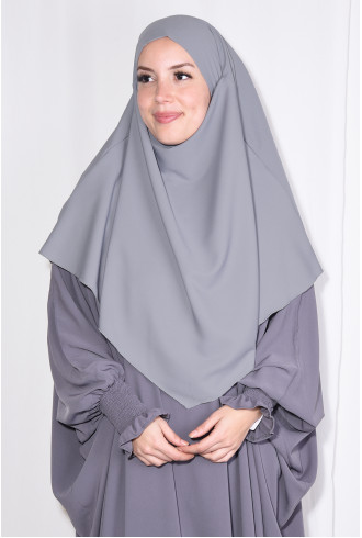 Medine İpeği Orta Boy Sufle Khimar Gri Medine İpeği Orta Boy Sufle Khimar Gri