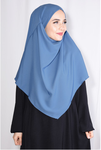 Medine İpeği Orta Boy Sufle Khimar İndigo Medine İpeği Orta Boy Sufle Khimar İndigo