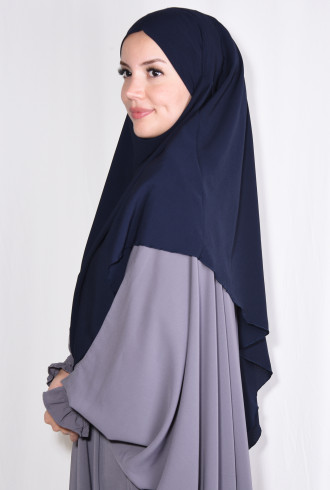 Medine İpeği Orta Boy Sufle Khimar Lacivert Medine İpeği Orta Boy Sufle Khimar Lacivert