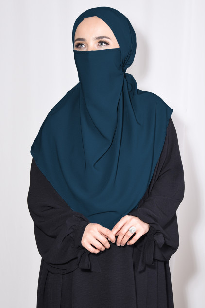 Medine İpeği Orta Boy Sufle Khimar Petrol Mavisi Medine İpeği Orta Boy Sufle Khimar Petrol Mavisi