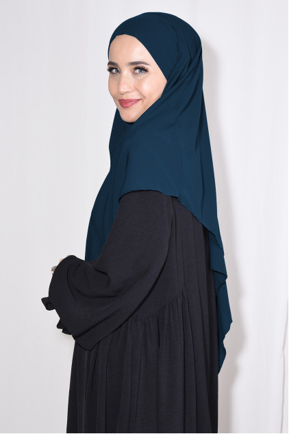 Medine İpeği Orta Boy Sufle Khimar Petrol Mavisi Medine İpeği Orta Boy Sufle Khimar Petrol Mavisi