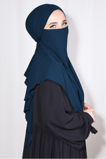 Medine İpeği Orta Boy Sufle Khimar Petrol Mavisi Medine İpeği Orta Boy Sufle Khimar Petrol Mavisi