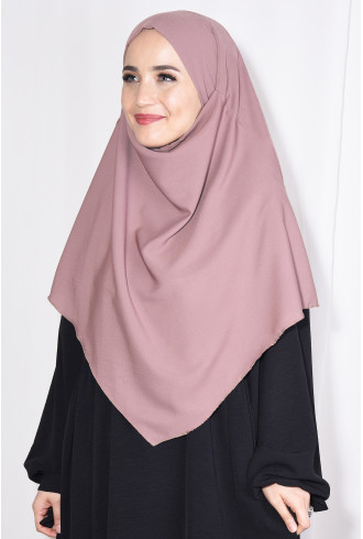 Orta Boy Medine İpeği Sufle Khimar Şal Pudra Pembesi