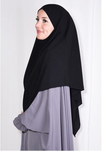 Medine İpeği Orta Boy Sufle Khimar Siyah Medine İpeği Orta Boy Sufle Khimar Siyah