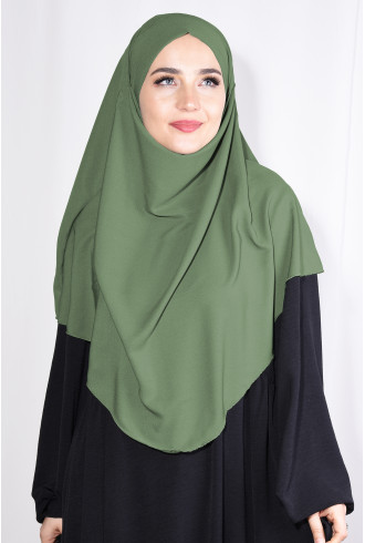 Orta Boy Medine İpeği Sufle Khimar Yağ Yeşili Orta Boy Medine İpeği Sufle Khimar Yağ Yeşili