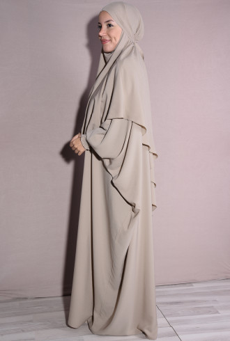 Medine İpeği Şal Ve Elbise Takım Bej Medine İpeği Şal Ve Elbise Takım Bej