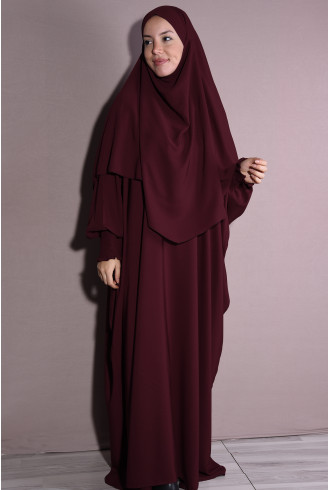 Medine İpeği Şal Ve Elbise Takım Bordo Medine İpeği Şal Ve Elbise Takım Bordo