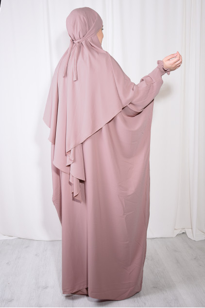 Medine İpeği Şal Elbise Takım Gül Kurusu