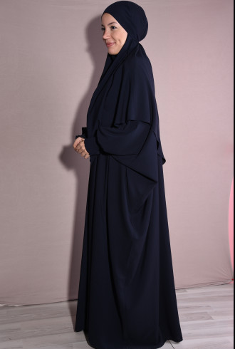 Medine İpeği Şal Ve Elbise Takım Lacivert Medine İpeği Şal Ve Elbise Takım Lacivert